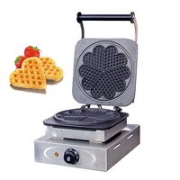 Gaufrier électrique professionnel en forme de cœur, machine à gaufres en acier inoxydable pour café et snack-bar (WB-H)