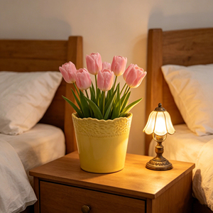 Nouveauté 2026 : Pots de fleurs en céramique gaufrée jaune/rose/blanc pour la décoration intérieure et extérieure, <span class=keywords><strong>jardin</strong></span>, balcon, bureau - Product Image 3