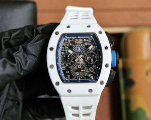 Montre multifonctionnelle haut de gamme étanche, boîtier en céramique blanche, montre en saphir, montre automatique pour homme - Product Image 1