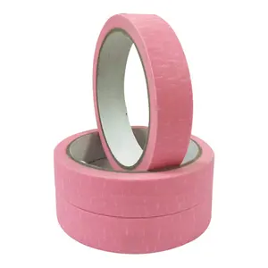 Sharp Line Edge Flexible Pink Paint Stripping Office Single Sided Rubber Adhesive Masking Tape