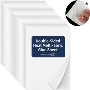 Feuilles de colle thermofusible double face professionnelles haute résistance pour patchs brodés en <span class=keywords><strong>tissu</strong></span>, format A4, 20 pièces - Product Image 1