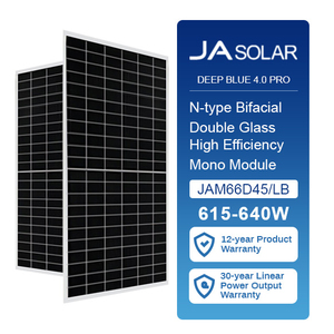 Proveedor superior Panel <span class=keywords><strong>solar</strong></span> JA Paneles solares bifaciales tipo N 615 620 640 Watt 630W <span class=keywords><strong>Solar</strong></span> para central eléctrica - Product Image 1