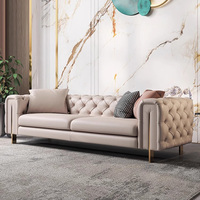 Hochwertiges modernes lounge-sofa-set möbel für zuhause luxus italienisches wohnzimmer couch samt stoff chesterfield-sofa-set