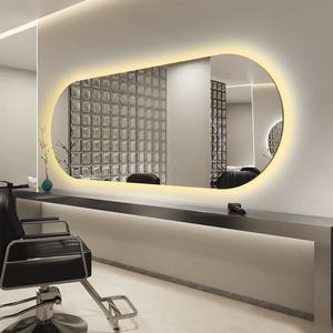 Miroir de salon de coiffure mural arqué en métal avec éclairage LED intelligent réglable, en verre trempé anti-explosion, fourni par l'usine - Product Image 5