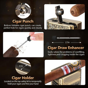 New Cigar Lighter V Cutter With Cigar Triple Flame Cigar Lighters Smoking Accesoires - Product Image 3