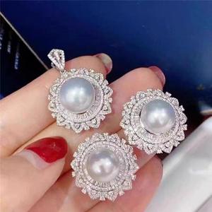 Accesorios de Plata S925 para DIY, Soporte Vacío para Perlas, Colgante para Pendientes, para la Creación de Joyería de Moda-9285 - Product Image 1