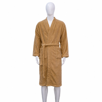 Peignoir de luxe personnalisé avec logo, style kimono, col en polyester flanelle marron pour boutique en ligne et salle de bain, pour femmes