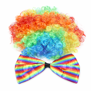 Pafu - Disfraz de Payaso Multicolor con Peluca y Corbata de Moño para Fiestas de Halloween, Carnavales, Juegos de Imitación, para Hombres, Mujeres y Adultos - Product Image 3
