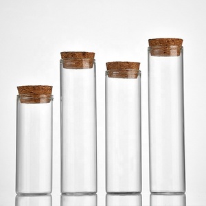 <span class=keywords><strong>Tube</strong></span> à <span class=keywords><strong>essai</strong></span> en verre Borosilicate Transparent à fond plat avec liège pour le stockage de bonbons en grains de café thé aux épices alimentaires - Product Image 2