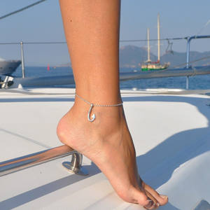 फैशन देवियों आभूषण गर्मियों महासागर मानता रे खोल झींगा लहर स्टारफिश मछली हुक लंगर सागर कछुए आकर्षण लटकन पायल - Product Image 3