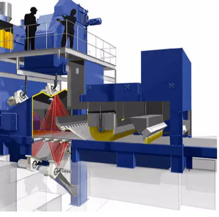 Jateamento e pintura linha máquina para limpeza de superfície industrial