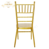 Chaise Chiavari empilable en métal doré à prix de gros pour mariages, hôtels, restaurants et événements festifs