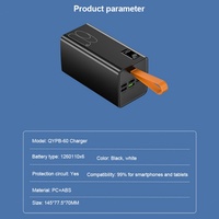 Station d'alimentation haute capacité 60000 mAh avec écran numérique 22,5 W, quatre ports USB, batterie externe pour extérieur, charge rapide