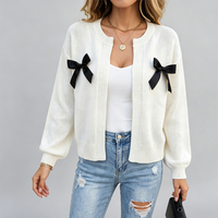 2026 Herbst Winter Neue Damen Rundhals Langarm Strickpullover mit Schleifenband Lässige Mode-Oberteile Großhandel Maßanfertigung OEM ODM