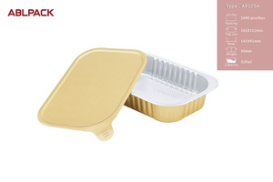 Boîte jetable en <span class=keywords><strong>aluminium</strong></span> de 320ML avec couvercle étanche <span class=keywords><strong>pour</strong></span> emballage de plats cuisinés emballage de ragoûts emballage d'aliments surgelés - Product Image 4