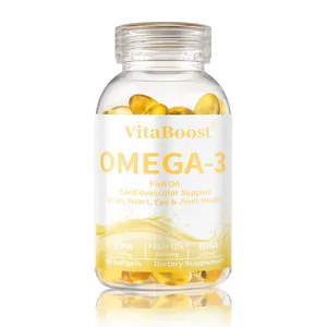 Gmp fábrica omega 3 6 9 suplemento 1000mg OMEGA 3 Cápsula de gel de aceite de pescado en stock OEM DOM