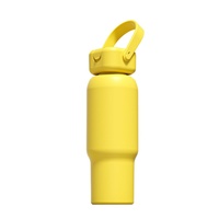 Mug isotherme unique de 32 oz en forme de taille, plusieurs couleurs unies douces, couvercle anti-fuite à ouverture rapide pour les voyages en voiture
