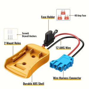 Nhà máy trực tiếp, Power Wheel Adapter cho Dewalt 18/20V, phù hợp với <span class=keywords><strong>PEG</strong></span> <span class=keywords><strong>perego</strong></span> Ride-on đồ chơi với dây nịt & cầu chì. - Product Image 4