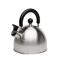 Bouilloire à thé en acier inoxydable de 2,5 litres, design classique, siffleuse, fond à induction, ébullition rapide, 800W, passe au lave-vaisselle