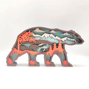 Adorno de Madera al por Mayor, Decoración Creativa para el Hogar y Escritorio, Ecológico, Nuevo, Tallado de Animales en Madera, Navidad, Dropshipping - Product Image 1
