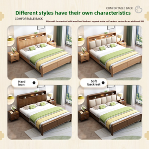 Un piccolo appartamento con un <span class=keywords><strong>letto</strong></span> <span class=keywords><strong>matrimoniale</strong></span> <span class=keywords><strong>in</strong></span> <span class=keywords><strong>legno</strong></span> massello di faggio, caratterizzato da una testiera moderna e semplice <span class=keywords><strong>in</strong></span> stile nordico - Product Image 2