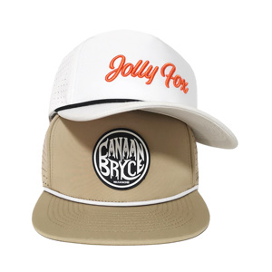 BSCI Custom 5 Panel <strong>Khaki</strong> Pvc Rubber Patch Logo Quick Dry Gorras Golf Sport Rope Cap 100% Polyester Baseball <strong>Hat</strong> for Men Women - Product Image 6