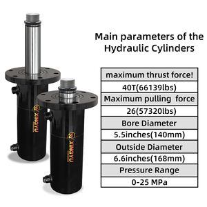 Cilindro Idraulico XingYu da 40 Tonnellate, Alesaggio 140mm, Diametro Asta 80mm, Corsa 50-2000mm, 25Mpa per Pressa Piegatrice - Product Image 3