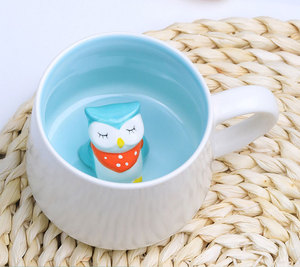 Vente en gros nouvelle tasse à café créative en céramique animaux personnalisée au micro-ondes mignon 3D vache à l'intérieur de <span class=keywords><strong>dessin</strong></span> <span class=keywords><strong>animé</strong></span> fait à la main tasse en porcelaine cadeau - Product Image 6