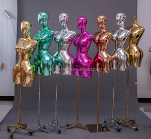 Mannequin femme chromé or et argent modèle afro-américain grande taille avec gros seins et support de cul Style mannequins en plastique - Product Image 6
