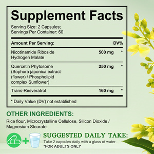 פרטי תווית nad + resveratrol וניקוטינאמיד תוספי מזון oem nad פלוס קפסולות עבור התחדשות תאים - Product Image 4