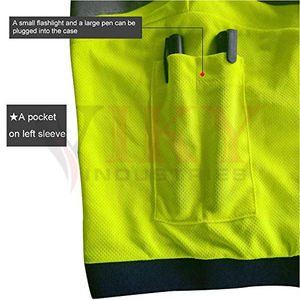 100% coton Manches Courtes Ignifuge Haute Visibilité t-shirt Avec Bande Réfléchissante - Product Image 3