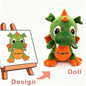 Peluche de Dragón Personalizado, Mini Peluche de Dinosaurio Verde Krakow, Lindo Peluche de Dragón Suave, Muñeco de Dragón Polaco al por Mayor - Product Image 1