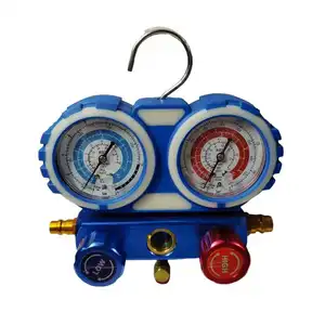 Xe lạnh đôi van đo áp suất với ống và móc điều hòa không khí công cụ lạnh đa dạng đo bộ