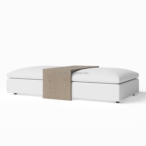 Salotto moderno in stile americano in <span class=keywords><strong>legno</strong></span> <span class=keywords><strong>di</strong></span> spessore tavole in <span class=keywords><strong>legno</strong></span> massello tessuto modulare cascata tavolino ottomana - Product Image 2