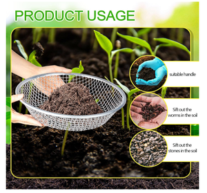 Bahçe kum kaya kompost elek kir elek eleme için Pan bahçe kum talaş çakıl kayalar için 3 adet toprak elek - Product Image 4