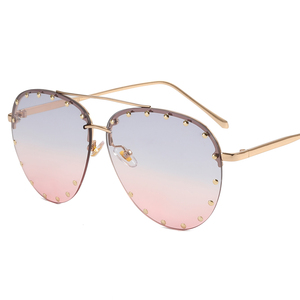 Cool Fashion Stage Bar <strong>Party</strong> Sunglasses New SteamPunk Style Gold Metal Frame Sun <strong>Glasses</strong> with Rivet Detail - Product Image 3