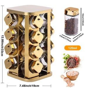 Estante Giratorio para Especias de Cocina, Torre de Especias en Espiral con 16 Frascos, Organizador de Botellas de Vidrio, Almacenamiento de Sal, Estante para Condimentos - Product Image 2