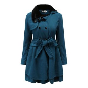 Manteau croisé pour femme à col montant et ceinture fine, style mode - Product Image 3