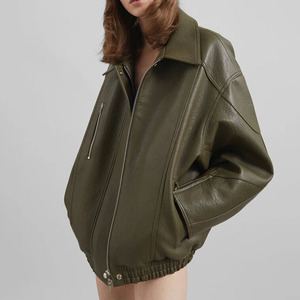 <span class=keywords><strong>Chaqueta</strong></span> de cuero sintético oversize <span class=keywords><strong>para</strong></span> <span class=keywords><strong>mujer</strong></span>, <span class=keywords><strong>con</strong></span> cremallera, estilo motociclista, a la moda, <span class=keywords><strong>para</strong></span> otoño e invierno, OEM - Product Image 1