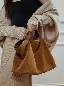 Sac à main de luxe en cuir véritable et daim de créateur pour femme, grande capacité, sacs de marque, sac à main de luxe pour femme avec fermeture à ouverture - Product Image 4