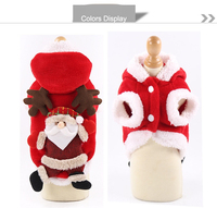 Costume de Noël pour chien, vêtements en peluche à capuche Père Noël et renne, sweat à capuche doux et chaud pour l'hiver pour chiens et chats de petite et moyenne taille