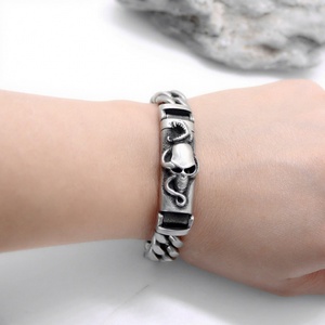 Stainless Steel Cuban Chain Bracelet with Octopus Engraved Clasp Gothic Viking Style Rugged Jewelry <b>for</b> <b>Men</b> Daily Wear - Product Image 4