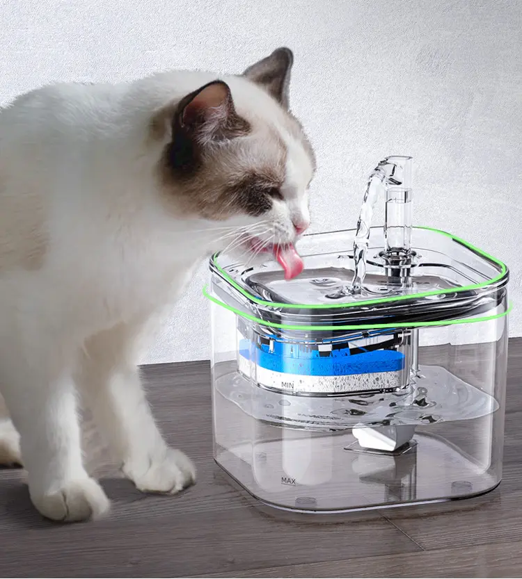 Fuente de agua circulante inteligente para mascotas, recipiente de agua transparente con calefacción de temperatura constante de inducción para perros y gatos