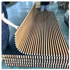Panneaux muraux insonorisants en chêne naturel, panneaux acoustiques en fibre de polyester, panneaux acoustiques en bois à lattes, panneaux acoustiques absorbants le son - Product Image 1