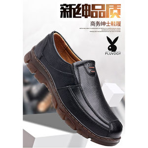 Mocassins pour hommes Pluvdgy en cuir véritable, bout rond, semelle extérieure en caoutchouc respirante, chaussures bateau toutes saisons - Product Image 5