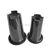 Grosir Pot anggrek plastik PP hitam bulat pinggang tinggi Breathable taman bunga dengan lubang