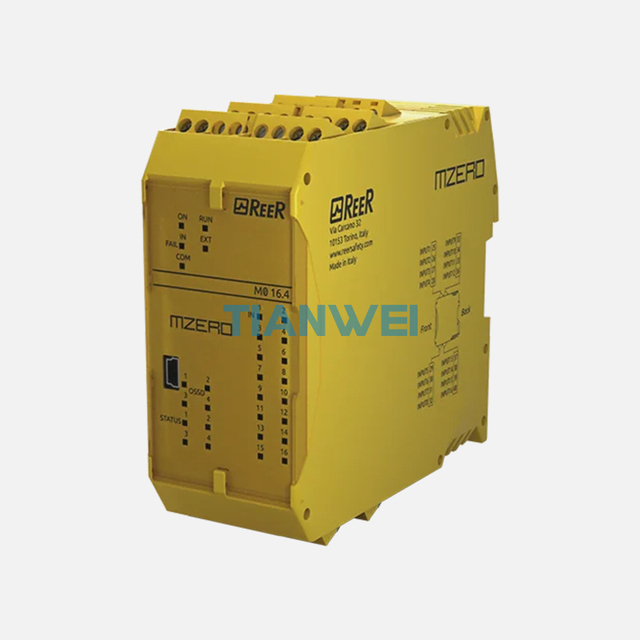 REER MZERO 16.4 1100005 Standalone Programmable Safety Controller 16DI 4Pair OSSD PL E SIL3 USB Program DIN Rail 24VDC