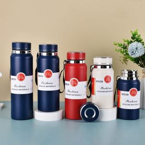 Eco-Friendly Stainless Steel Thermos 316 Business Gift Portable <b>Large</b> Capacity Sports Water Kettle Bottle Flask Shoulder Strap - Product Image 2
