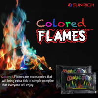 Flamme de cheminée artificielle longue durée Colorant de changement de couleur de feu Flammes de poudre Feux d'artifice magiques mystiques et pétards