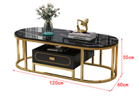 YQ JENMW table basse moderne en verre de luxe, table de salon maison table à thé simple multifonctionnelle table en fer